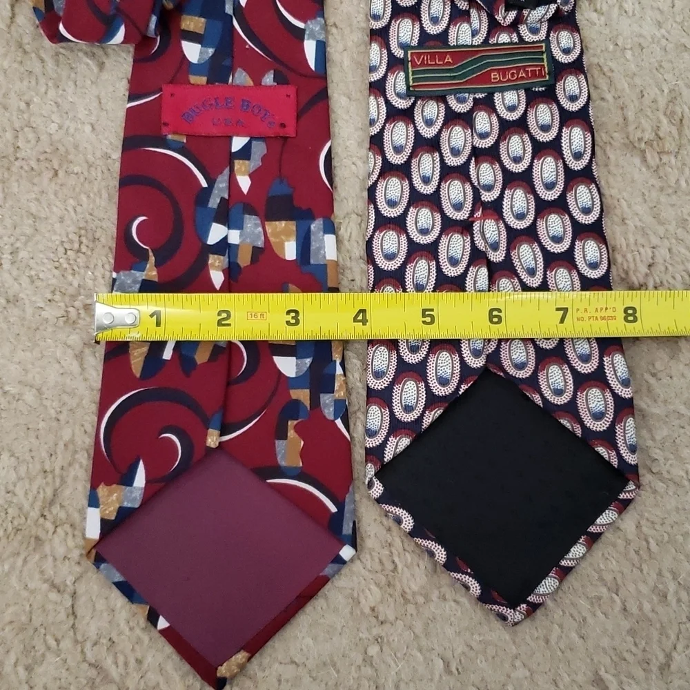 Lot of two ties, bugle boy USA tie and Bugatti Italian silk tie, career wear.